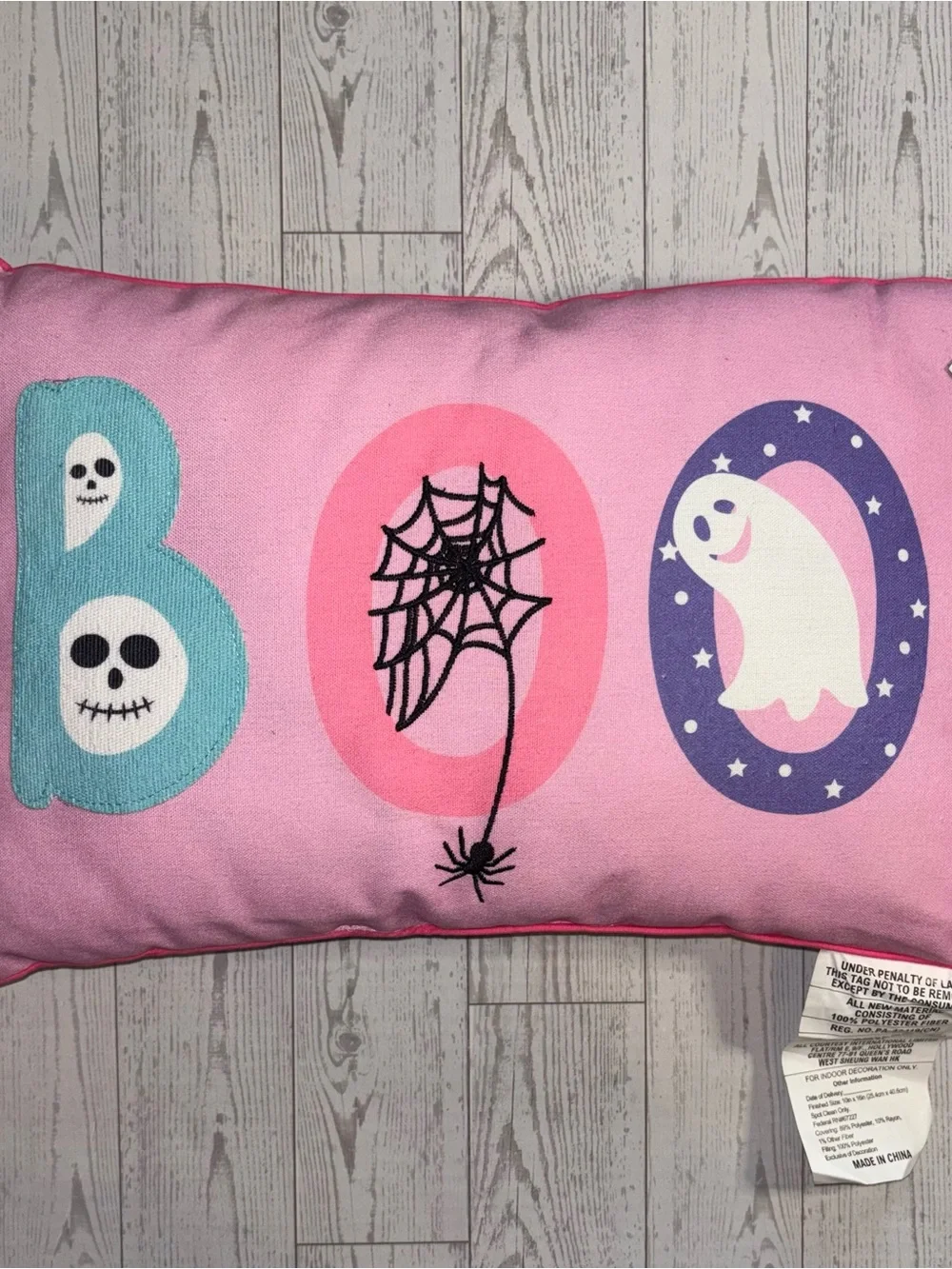Halloween Pillow Set BOO Throw Pillow & Spider Cupcake Plush NWT